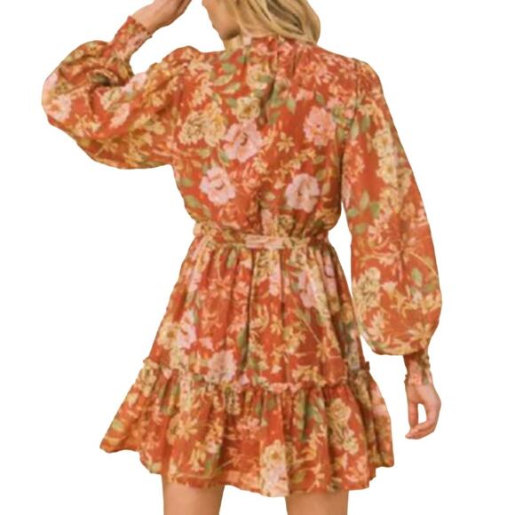 Flying Tomato Rust Orange Fall Colors Short Dress - Picture 4 of 10